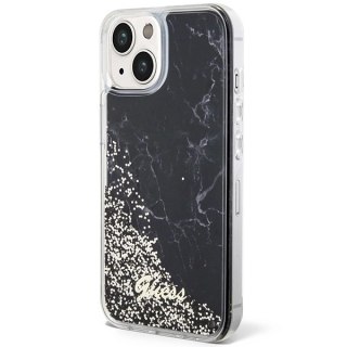 Etui Guess Liquid Glitter Marble na iPhone 14 - czarne