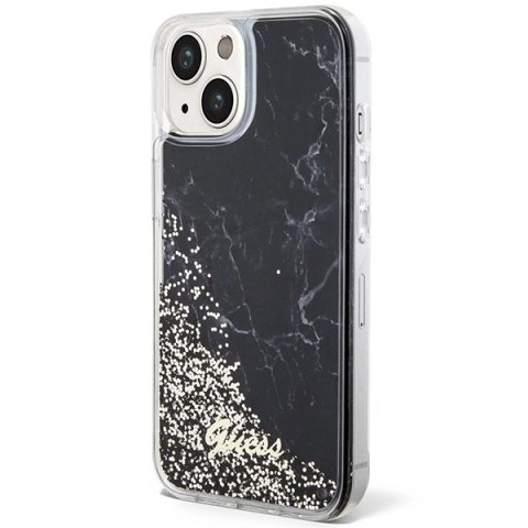 Etui Guess Liquid Glitter Marble na iPhone 14 - czarne
