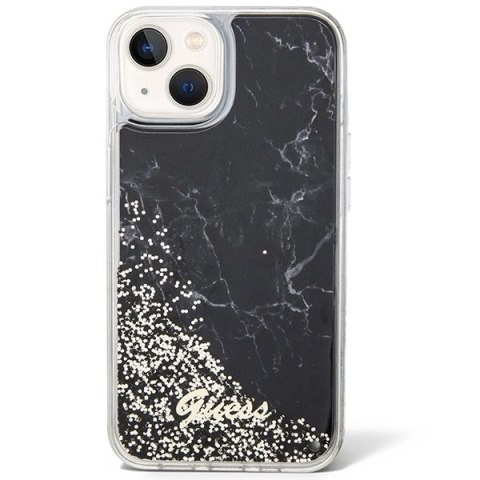 Etui Guess Liquid Glitter Marble na iPhone 14 - czarne