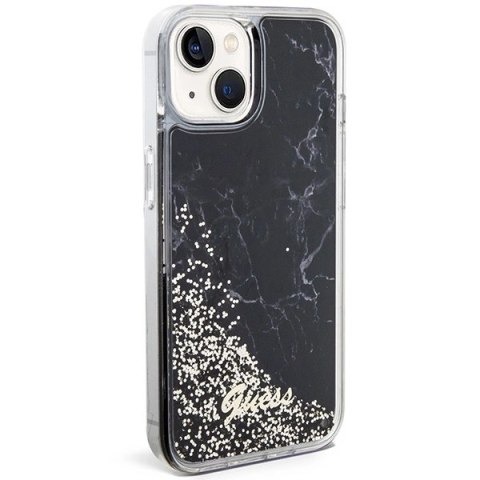 Etui Guess Liquid Glitter Marble na iPhone 14 - czarne