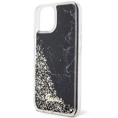 Etui Guess Liquid Glitter Marble na iPhone 14 - czarne