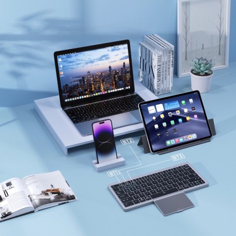 Klawiatura bezprzewodowa Bluetooth z touchpadem Dux Ducis OK Series - czarna Klawiatura bezprzewodowa Bluetooth z touchpadem Dux Ducis OK Series - czarna