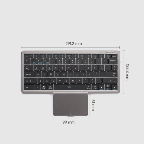Klawiatura bezprzewodowa Bluetooth z touchpadem Dux Ducis OK Series - czarna Klawiatura bezprzewodowa Bluetooth z touchpadem Dux Ducis OK Series - czarna