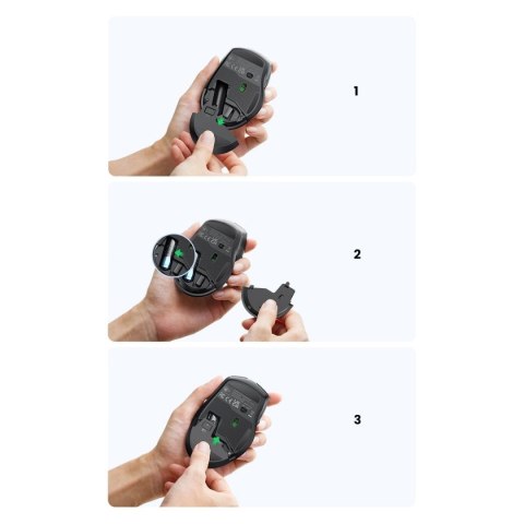 Mysz optyczna Ugreen MU006 bezprzewodowa USB 2.4GHz / Bluetooth 5.0 4000 DPI - czarna Mysz optyczna Ugreen MU006 bezprzewodowa USB 2.4GHz / Bluetooth 5.0 4000 DPI - czarna