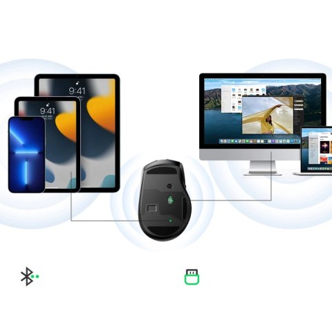Mysz optyczna Ugreen MU006 bezprzewodowa USB 2.4GHz / Bluetooth 5.0 4000 DPI - czarna Mysz optyczna Ugreen MU006 bezprzewodowa USB 2.4GHz / Bluetooth 5.0 4000 DPI - czarna