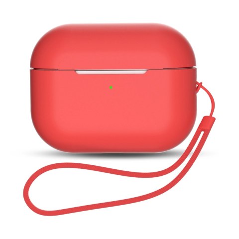 Silikonowe etui AirPods Pro 2 / AirPods Pro 1 + pasek na nadgarstek smycz - czerwone