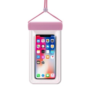Wodoodporne etui na telefon 115 mm x 220 mm torebka na basen plażę jasnoróżowe