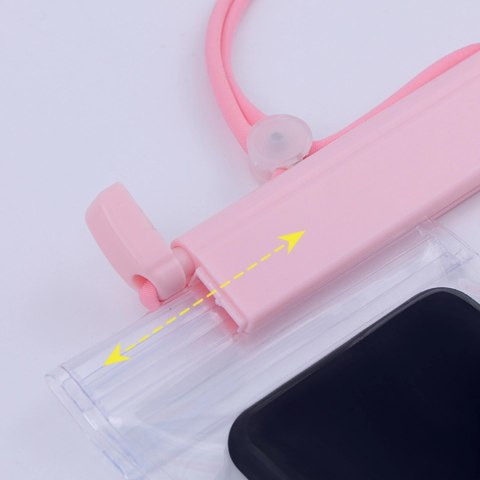 Wodoodporne etui na telefon 115 mm x 220 mm torebka na basen plażę jasnoróżowe