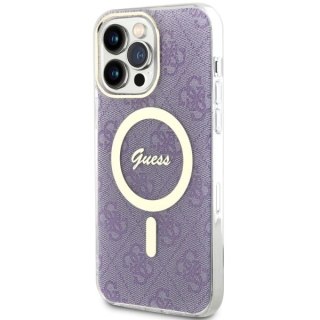 Etui Guess 4G MagSafe na iPhone 14 Pro Max - purpurowe