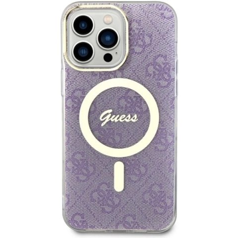 Etui Guess 4G MagSafe na iPhone 14 Pro Max - purpurowe