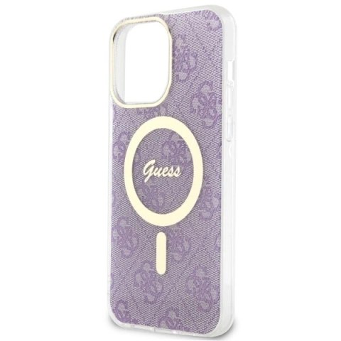 Etui Guess 4G MagSafe na iPhone 14 Pro Max - purpurowe