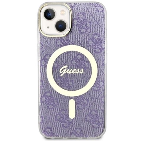 Etui Guess 4G MagSafe na iPhone 14 - purpurowe