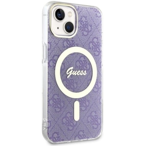 Etui Guess 4G MagSafe na iPhone 14 - purpurowe