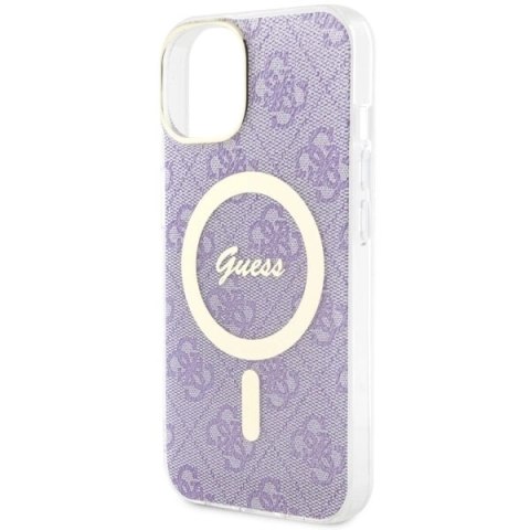 Etui Guess 4G MagSafe na iPhone 14 - purpurowe