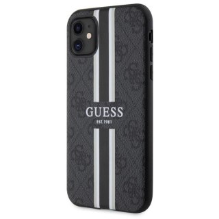 Etui Guess 4G Printed Stripes MagSafe na iPhone 11 / Xr - czarne