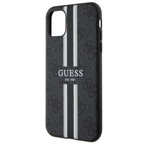 Etui Guess 4G Printed Stripes MagSafe na iPhone 11 / Xr - czarne