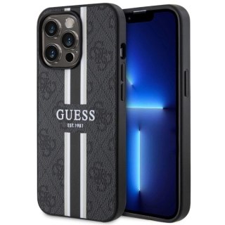 Etui Guess 4G Printed Stripes MagSafe na iPhone 13 Pro Max - czarne