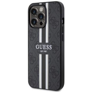 Etui Guess 4G Printed Stripes MagSafe na iPhone 13 Pro Max - czarne
