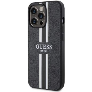 Etui Guess 4G Printed Stripes MagSafe na iPhone 13 Pro / iPhone 13 - czarne