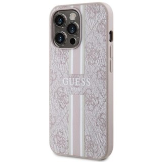 Etui Guess 4G Printed Stripes MagSafe na iPhone 13 Pro / iPhone 13 - różowe