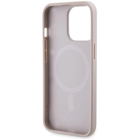 Etui Guess 4G Printed Stripes MagSafe na iPhone 13 Pro / iPhone 13 - różowe
