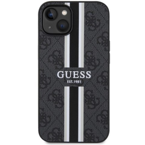Etui Guess 4G Printed Stripes MagSafe na iPhone 14 Plus - czarne