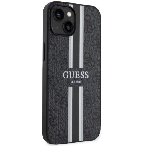 Etui Guess 4G Printed Stripes MagSafe na iPhone 14 Plus - czarne