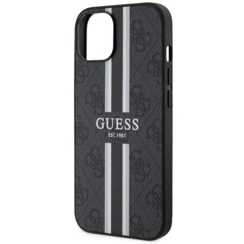 Etui Guess 4G Printed Stripes MagSafe na iPhone 14 Plus - czarne