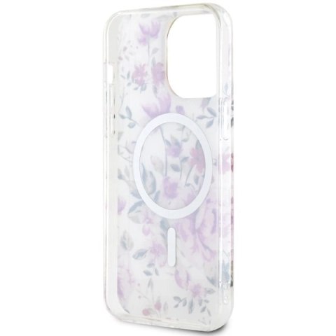Etui Guess Flower MagSafe na iPhone 14 Pro Max - przezroczyste
