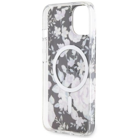 Etui Guess Flower MagSafe na iPhone 14 - czarne