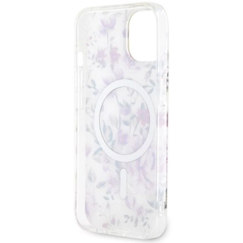 Etui Guess Flower MagSafe na iPhone 14 - przezroczyste