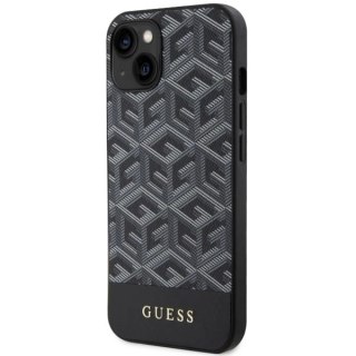 Etui Guess GCube Stripes MagSafe na iPhone 14 Plus - czarne