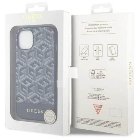 Etui Guess GCube Stripes MagSafe na iPhone 14 Plus - czarne