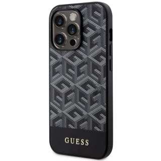 Etui Guess GCube Stripes MagSafe na iPhone 14 Pro Max - czarne