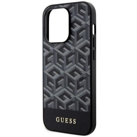 Etui Guess GCube Stripes MagSafe na iPhone 14 Pro Max - czarne