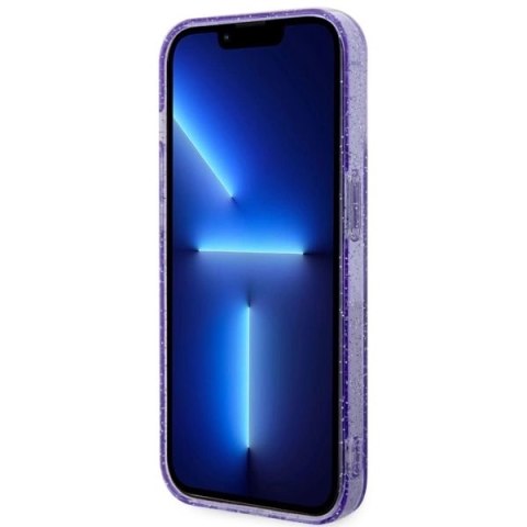 Etui Guess Glitter Gold MagSafe na iPhone 14 Pro Max - purpurowe