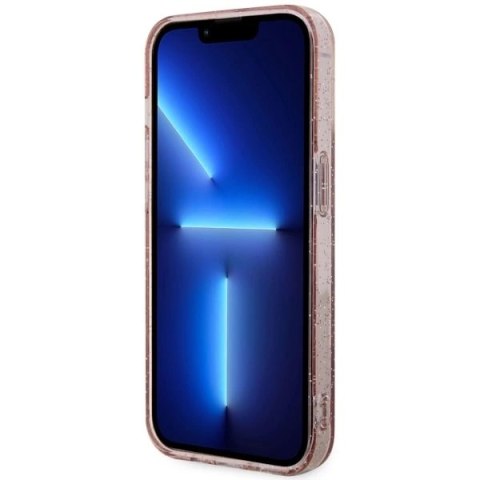 Etui Guess Glitter Gold MagSafe na iPhone 14 Pro - różowe