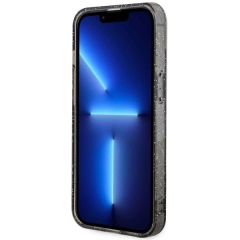 Etui Guess Glitter Gold MagSafe na iPhone 14 - czarne