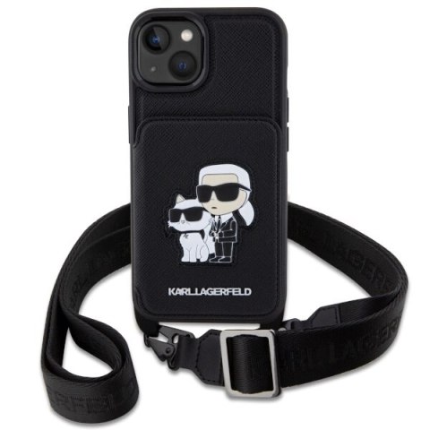 Etui Karl Lagerfeld Crossbody Saffiano Karl&Choupette na iPhone 14 Plus - czarne