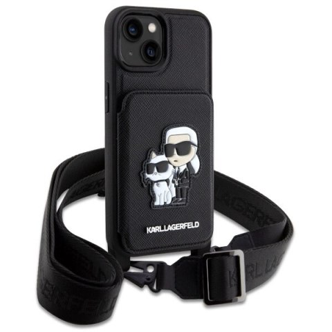 Etui Karl Lagerfeld Crossbody Saffiano Karl&Choupette na iPhone 14 Plus - czarne