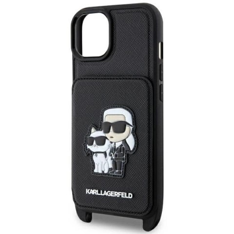 Etui Karl Lagerfeld Crossbody Saffiano Karl&Choupette na iPhone 14 Plus - czarne