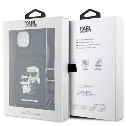 Etui Karl Lagerfeld Crossbody Saffiano Karl&Choupette na iPhone 14 Plus - czarne
