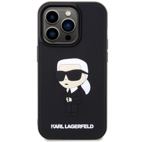 Etui Karl Lagerfeld Rubber Ikonik 3D na iPhone 14 Pro - czarne Etui Karl Lagerfeld Rubber Ikonik 3D na iPhone 14 Pro - czarne