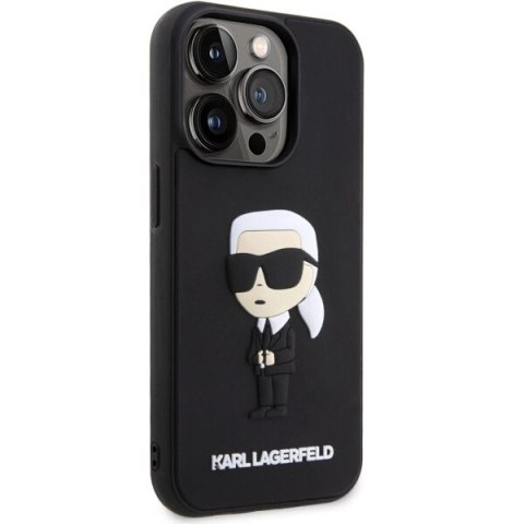 Etui Karl Lagerfeld Rubber Ikonik 3D na iPhone 14 Pro - czarne Etui Karl Lagerfeld Rubber Ikonik 3D na iPhone 14 Pro - czarne