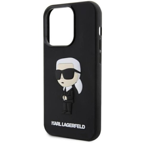 Etui Karl Lagerfeld Rubber Ikonik 3D na iPhone 14 Pro - czarne Etui Karl Lagerfeld Rubber Ikonik 3D na iPhone 14 Pro - czarne