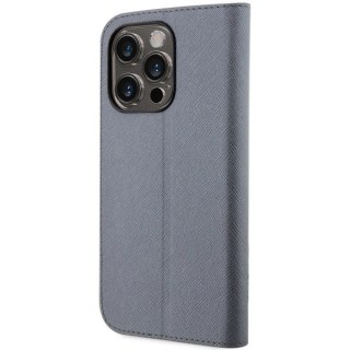 Etui Karl Lagerfeld Saffiano Karl&Choupette na iPhone 14 Pro Max - srebrne