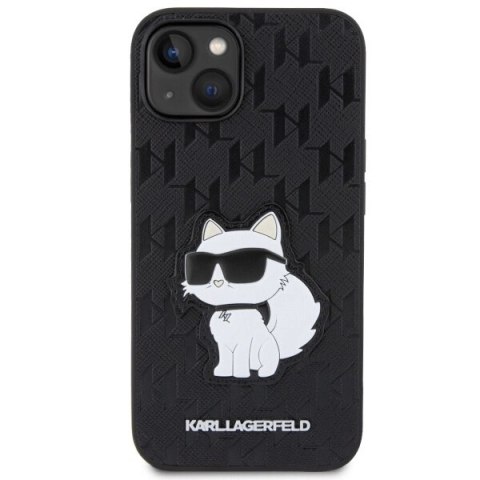 Etui Karl Lagerfeld Saffiano Monogram Choupette na iPhone 14 Plus - czarne Etui Karl Lagerfeld Saffiano Monogram Choupette na iPhone 14 Plus - czarne