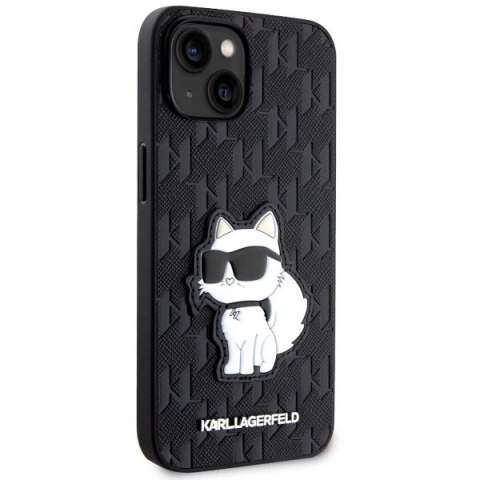 Etui Karl Lagerfeld Saffiano Monogram Choupette na iPhone 14 Plus - czarne Etui Karl Lagerfeld Saffiano Monogram Choupette na iPhone 14 Plus - czarne