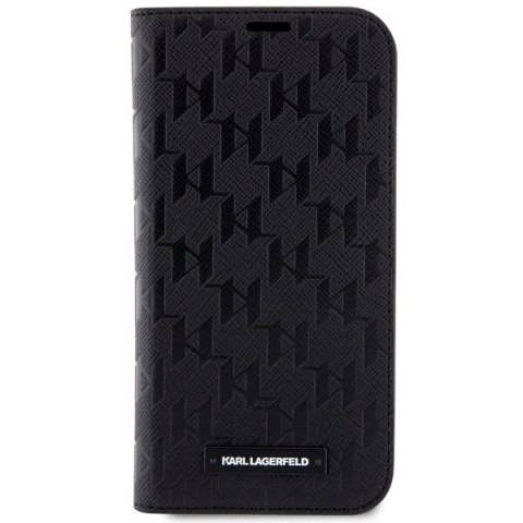 Etui Karl Lagerfeld Saffiano Monogram na iPhone 14 Pro Max - czarne Etui Karl Lagerfeld Saffiano Monogram na iPhone 14 Pro Max - czarne