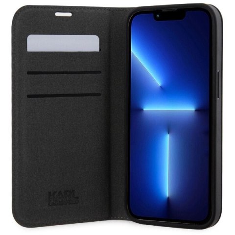 Etui Karl Lagerfeld Saffiano Monogram na iPhone 14 Pro Max - czarne Etui Karl Lagerfeld Saffiano Monogram na iPhone 14 Pro Max - czarne